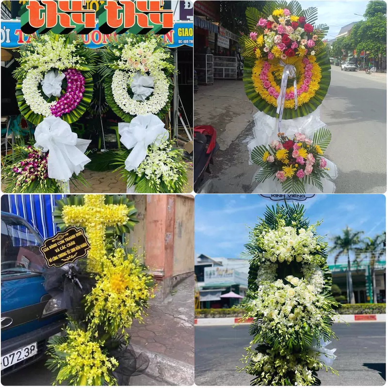 Đặt Hoa Đám Tang Ngan Dừa Hồng Dân